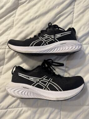 Asics Gel-Excite 10 Running Shoes Sneakers Black Women's 6 Amplifoam White Sport